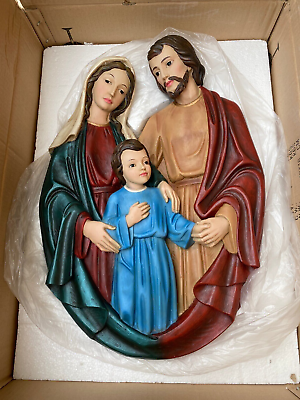 #ad Christmas Decoration Jesus Family Wall Mount Plaque Figure Color Version $250.00