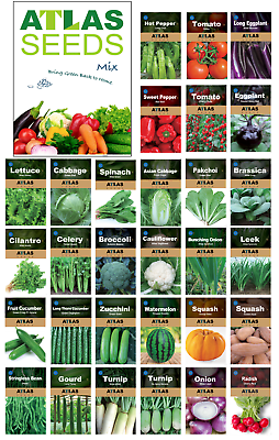 #ad Atlas Vegetable Seeds Survival Garden Kit Over 50000 Seeds 29 Varieties $19.99