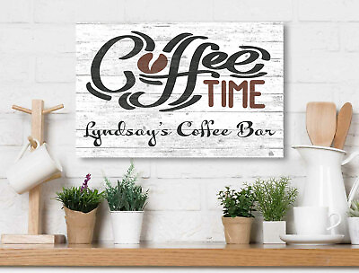 #ad CUSTOM Coffee Decor Wall Sign Farmhouse Kitchen Style Christmas Gift Idea $47.99