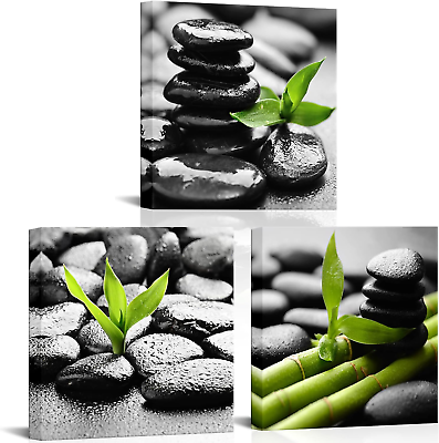 #ad Zen Stone Canvas Wall Art Picture Modern Home Wall Spa Room Bathroom Decor Fra $58.26