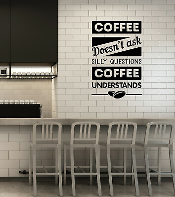 #ad Vinyl Wall Decal Coffee Quote Shop Kitchen Dining Room Stickers ig5812 $69.99
