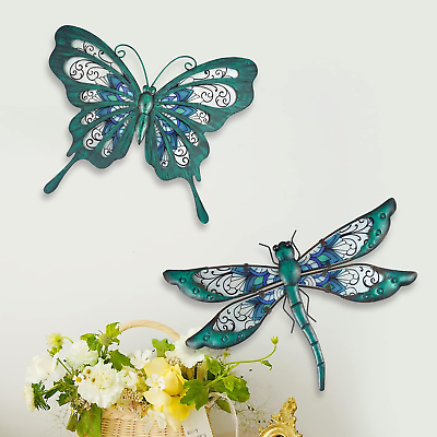 #ad Metal Dragonfly Wall Decor Metal Butterfly Wall Art Dragonfly Outdoor Wal... $41.99