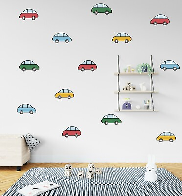 #ad Cartoon Cars Boys Room Décor Nursery Style Wall Decal Pattern Removable Decal $32.99