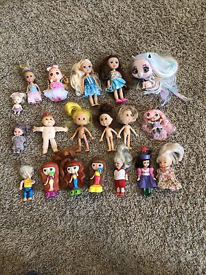 #ad Mixed Lot Of 19 Vintage Modern Small Dolls Diva Stars Cabbage Patch More $13.99