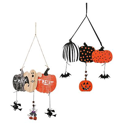 #ad Halloween Pumpkin Hanging Sign Decorations Wood Decorative Multipurpose Colorful $12.49