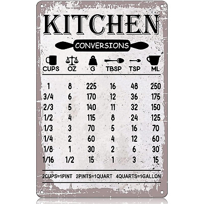 #ad Kitchen Conversions Metal Tin Signs Kitchen Quote Funny Vintage Tin Sign 12 x 8 $14.71