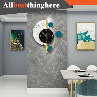 #ad Nordic Wall Clock Watch Creative Living Room Silent Luxury Home Decor Wall Clock $42.75