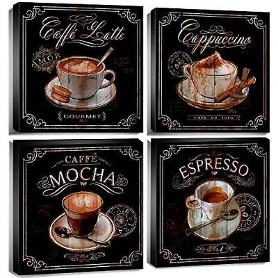 Coffee Wall Art Kitchen Dining Room Wall Decor Vintage Cafe Pictures Coffee B... $72.17