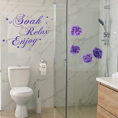 #ad Bathroom Wall Decals Soak Enjoy Relax Bathroom Wall Decor Stickers Waterproof Fl $16.16