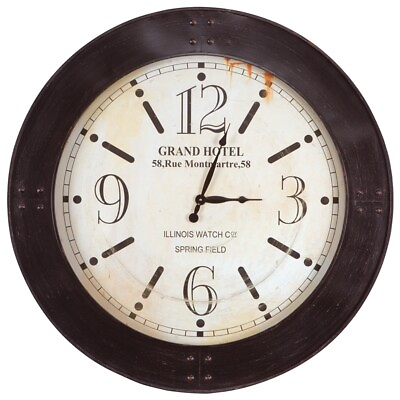 #ad Yosemite Weathered Wall Clock in White and Black $266.28
