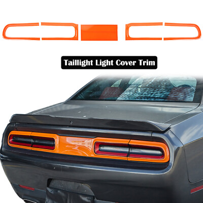 #ad Orange Rear Decor Tail Light Cover Trim Accessories for 2015 22 Dodge Challenger $46.99