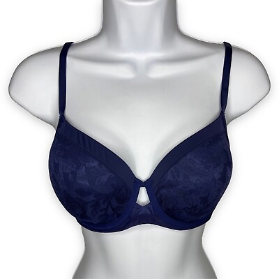 #ad Soma Lightest Lift Modern Coverage Bra Size 34D Underwire Convertible Navy Blue $17.99
