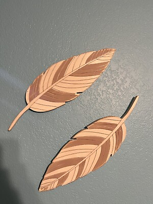 #ad wall decorations for living room wood feathers $12.00