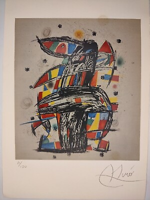 #ad Joan Miro COA Vintage Signed Art Print on Paper Limited Edition Signed $79.95