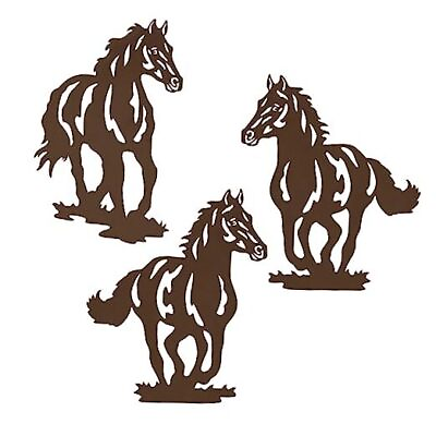 #ad Brown Metal Horse Wall Decoration Rustic Western Wall Decoration Brown Horse $39.63