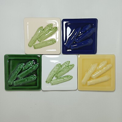 #ad Lot of 5 Vintage Ceramic Wall Tiles quot;CUCUMBERquot; Glossy 4x4inch 10x10cm MUL $59.00