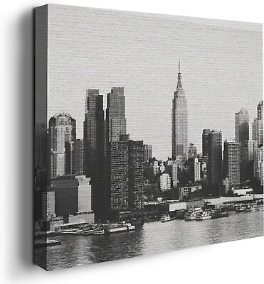 #ad City Black and White Wall Decor Themed HD Printed amp; Wooden Framed $22.99