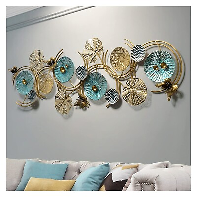 #ad 3D Metal Wall Art Decor Retro Leaf Wall Sculpture Hanging for Living Room Be... $225.28