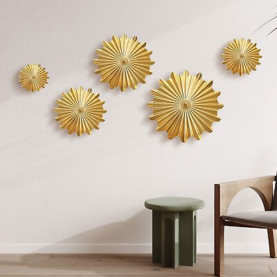 #ad Gold Wall Decor for Living Room 5PCS Starburst Modern Bedroom Decor Above Be... $91.88
