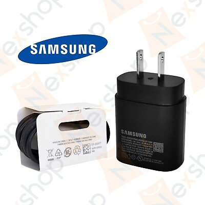 #ad Original Samsung Galaxy S20 S21 25W Super Fast Wall Charger amp; Type C Data Cable $13.99