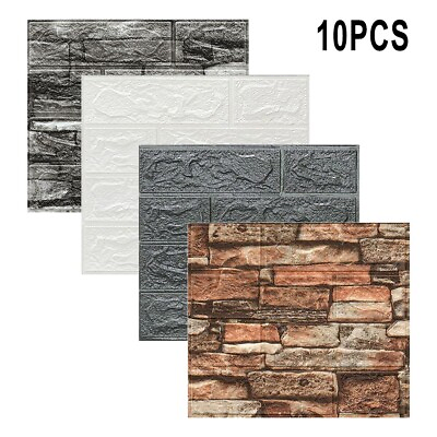 #ad Create a Stunning Feature Wall with 10PCS Selfadhesive 3D Brick Wall Stickers $13.12