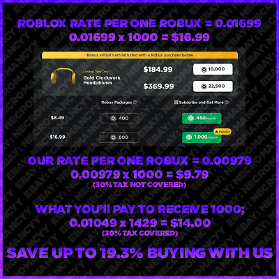 #ad 1000 Robux Cheap Robux Clean Robux 1 Day Delivery Tax Covered AU $14.00