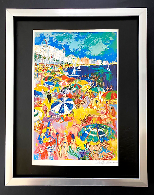 #ad LeRoy Neiman quot;Cannes Beachquot; Signed Pop Art Mounted and Framed $99.00