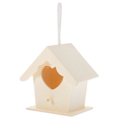 #ad #ad Artificial Birds House Wooden Birdhouse Decor Ornament Crafts $8.98