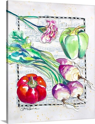 #ad Kitchen Veggies I Canvas Wall Art Print Vegetables Home Decor $309.99