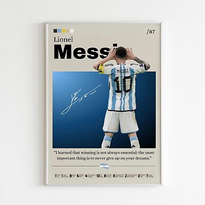 #ad Lionel Messi poster Argentina print fan gift Football print Messi Wall art $41.31