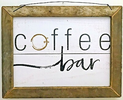 #ad Primitive Rustic Country Home Decor Wall hanging Coffee Bar 12quot;H X 16quot;W Print $49.95
