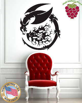 #ad Wall Stickers Vinyl Decal Mural Fantasy Mithological Animal Dragon z330 $29.99
