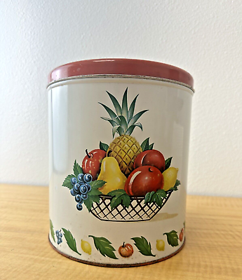#ad Vintage Fruit Decoware Metal Kitchen Canister Set Made in USA $12.00
