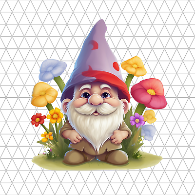 #ad Cute Gnome And Flowers PNG Clip Art Sublimation Design Digital Download Clipart $0.99