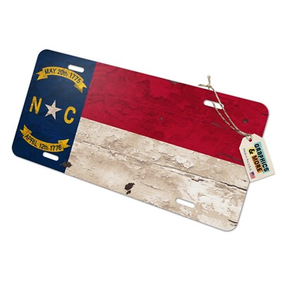 #ad Rustic North Carolina State Flag Metal Vanity Tag License Plate $8.99