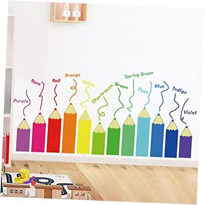 #ad Color Wall Decals Kids RoomNursery Wall StickersLarge Kids Educational Wall $19.42