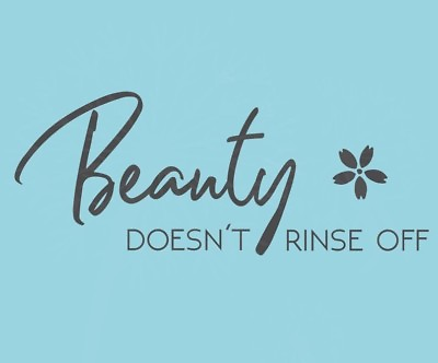 #ad BEAUTY DOESN#x27;T RINSE OFF Bathroom Bath Vinyl Wall Decal Decor Words Saying Quote $12.28