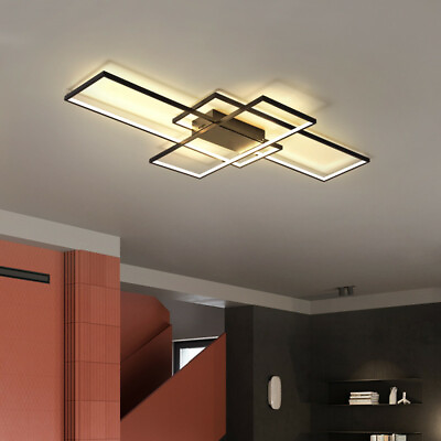 #ad Acrylic LED Ceiling Light Modern Home Lamp Square Semi Flush Mount Light Fixture $99.00