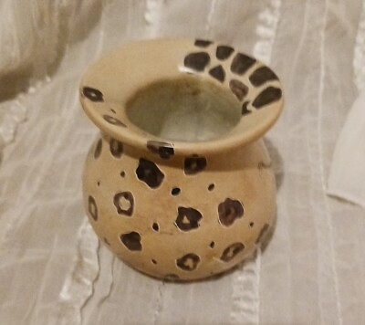 #ad #ad Vintage African Hand Carved Clay 3quot; Pot Vase Vintage Estate Home Decor KENYA $14.99