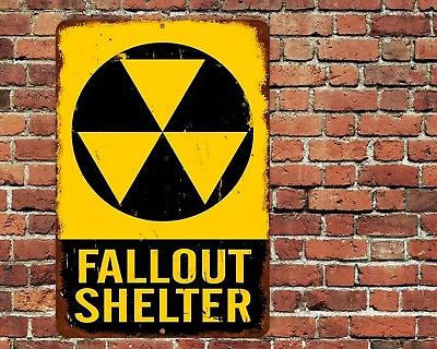 #ad #ad Fallout Shelter Sign Metal Aluminum 8quot;x12quot; Rustic Aged Looking $12.75