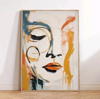 #ad #ad Beautiful Abstract Woman#x27;s Face Oil Painting Wall Art Canvas 50x70cm Unframed $28.00