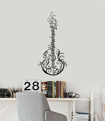 #ad Vinyl Wall Decal Guitar Pattern Music Musical Instrument Home Stickers ig6106 $21.99