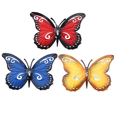 #ad 3Pcs Art Butterfly Wall Decoration Metallic Decals Home Room 3 Color Decor $15.16