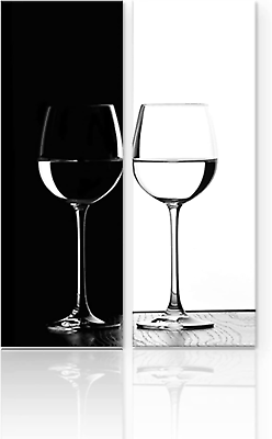 #ad #ad Kitchen Wall Art Wine Glass Paintings Black and White Wall Decor for Living Room $65.58
