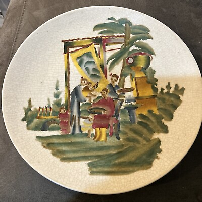 #ad Accessory Accent Decorative 10” Wall Plate Goldyellow Green Red Blue $39.99