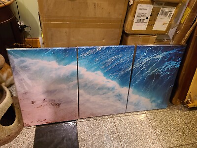 #ad 3 Panel Blue Ocean Sea Wall Art Painting on Canvas The Pictures Modern Artwork $32.95