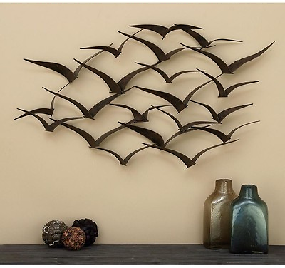 Flight Birds Metal Wall Modern Abstract Contemporary Home Decor Art Sculpture $124.19