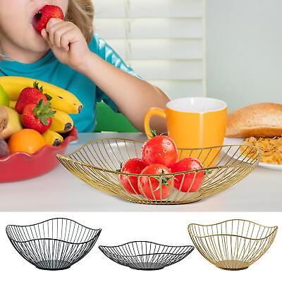 #ad Metal Wire Fruit Basket Fruit Bowl for kitchen Counter Modern Home Storage Decor $14.79