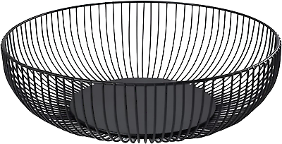 #ad Metal Wire Countertop Fruit Bowl Basket Holder for Kitchen Black Modern Home S $34.25