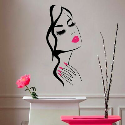 #ad Beauty Salon Store Nail Hair Salon Vinyl Wall Stickers Wallpaper Home Room Decor $12.21